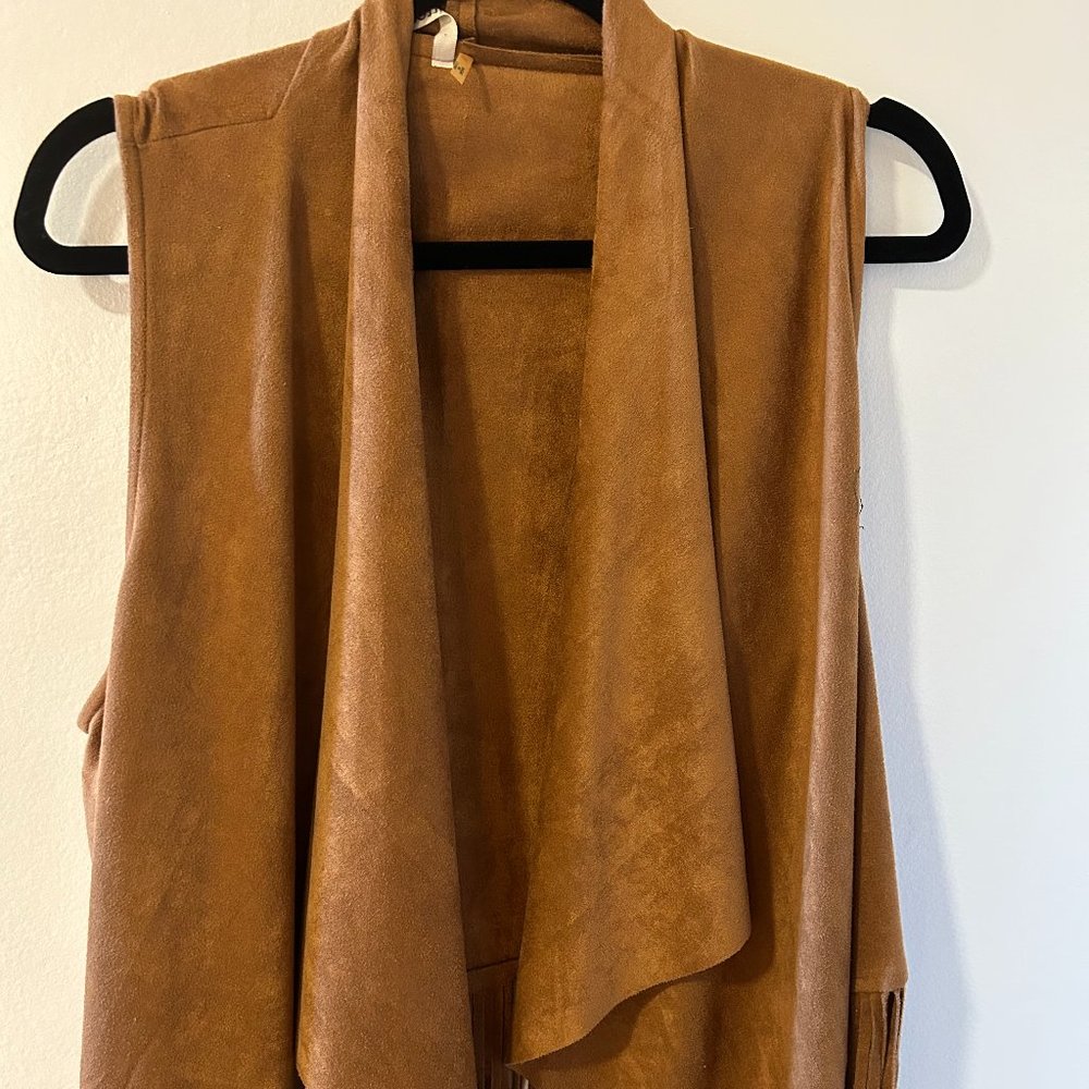 Camel Fringe Vest